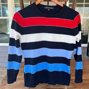 Brooks Brothers Navy Blue Red White Striped Crewneck Sweater Women’s M